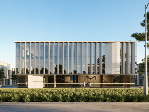 多层厂房 现代产业园 多层办公 厂房 产业园 办公楼su模型