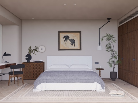 书桌 书柜 餐厅 阳台su模型