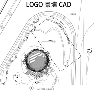 公园入口logo景墙CADcad施工图