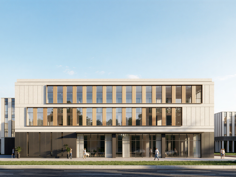 多层厂房 现代产业园 多层办公 厂房 产业园 办公楼su模型