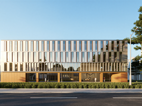 多层厂房 现代产业园 多层办公 厂房 产业园 办公楼su模型