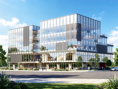 多层办公楼 现代产业园 多层办公 厂房 产业园 办公楼su模型