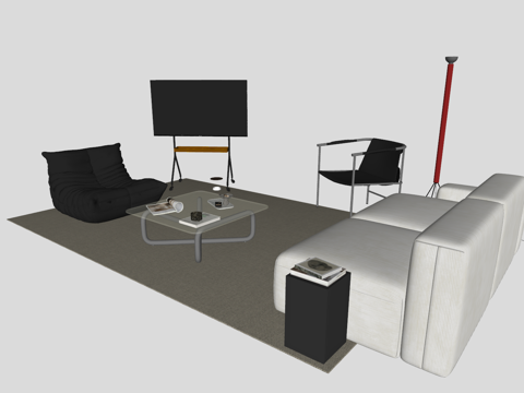 现代组合沙发su模型