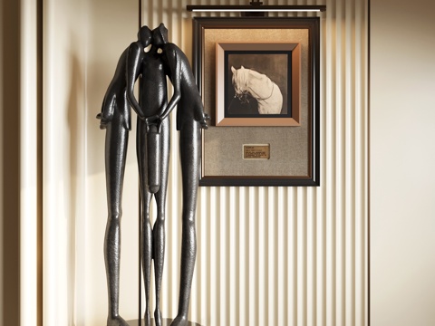 现代雕塑摆件su模型