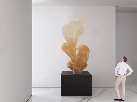 现代雕塑摆件 花瓣雕塑 艺术雕塑 抽象雕塑 雕塑雕刻su模型