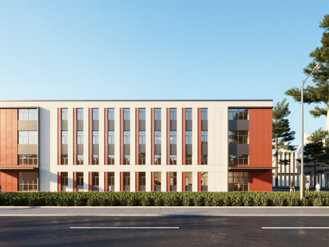 多层厂房 现代产业园 多层办公 厂房 产业园 办公楼su模型