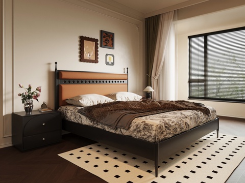 法式复古卧室su模型