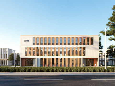 多层厂房 现代产业园 多层办公 厂房 产业园 办公楼su模型