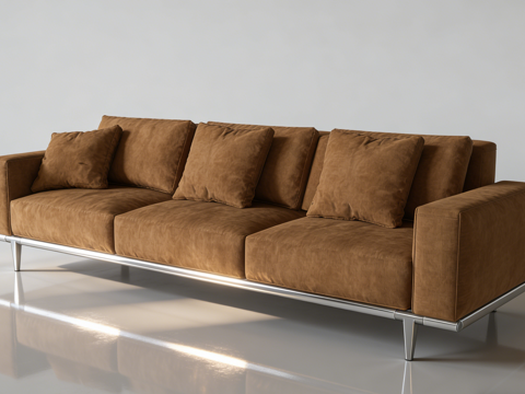 现代多人沙发su模型