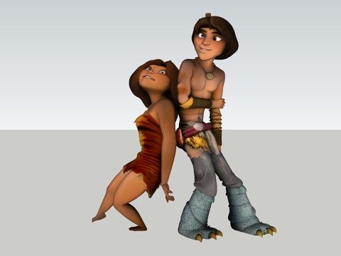 美式卡通 疯狂原始人 三维人物模型su模型