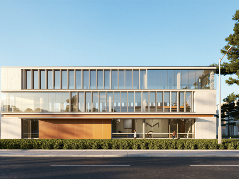 多层厂房 现代产业园 多层办公 厂房 产业园 办公楼su模型