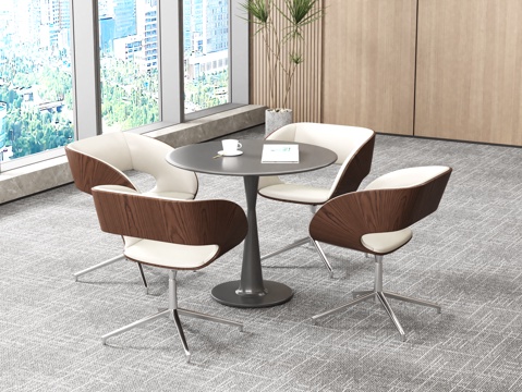  茶水间桌椅 休闲桌椅 休息桌椅3d模型 