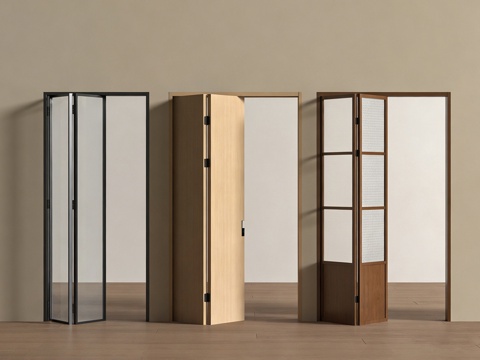 现代折叠门 玻璃折叠门 阳台折叠门su模型