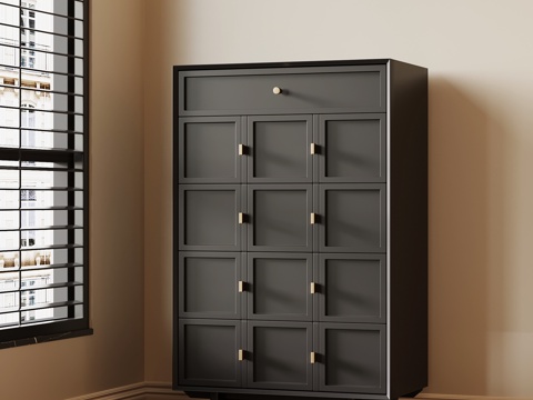 法式复古玄关柜 高柜 边柜su模型