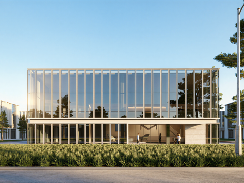 多层厂房 现代产业园 多层办公 厂房 产业园 办公楼su模型