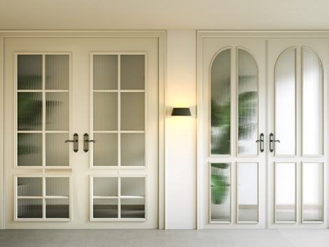 玻璃双开门 法式双开门 美式双开门 双开门 玻璃单开门 平开su模型