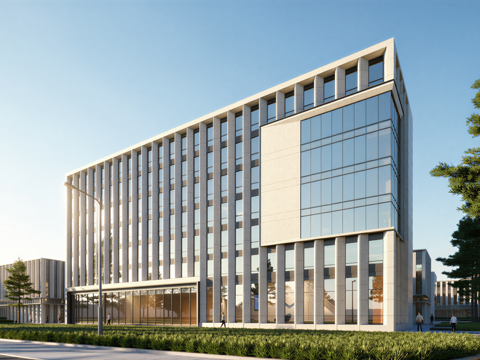 多层厂房 现代产业园 多层办公 厂房 产业园 办公楼su模型