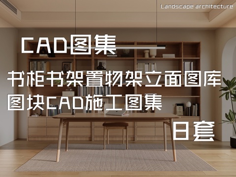 书柜书架置物架立面图库图块CAD施工图集 8套cad施工图