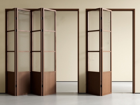 现代中古折叠门 玻璃折叠门 实木折叠门 阳台折叠门 推拉门su模型