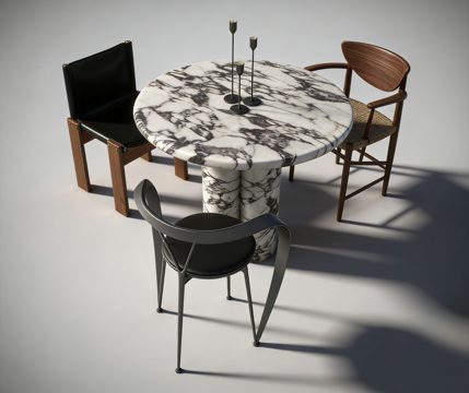 现代餐桌su模型