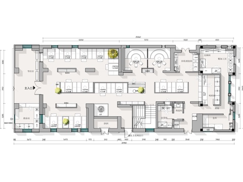 八合里牛肉火锅户外火锅东灶鱼头火锅佛山岭南店平面布置图cad施工图