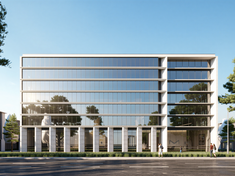 多层厂房 现代产业园 多层办公 厂房 产业园 办公楼su模型