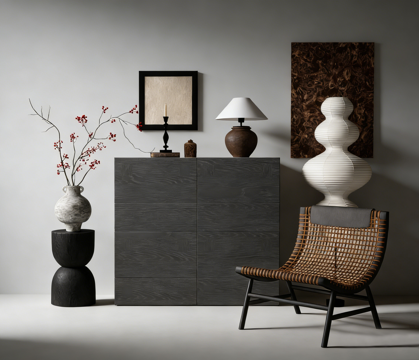 现代装饰柜su模型