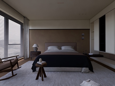 客餐厅 台灯 书房 厨房 床 卫生间su模型