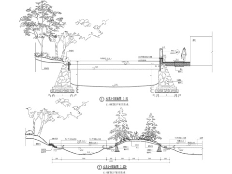 水系剖面图节点CAD施工图cad施工图