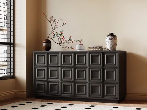 法式复古玄关柜 边柜su模型