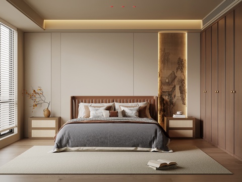 中古风卧室su模型