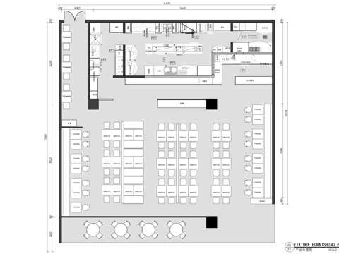 中式快餐店兰州拉面店平面布置图cad施工图
