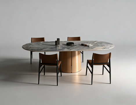 现代书桌餐桌su模型