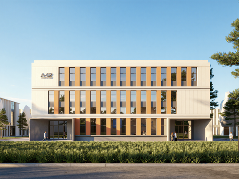 多层厂房 现代产业园 多层办公 厂房 产业园 办公楼su模型