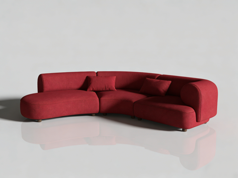 现代多人沙发su模型