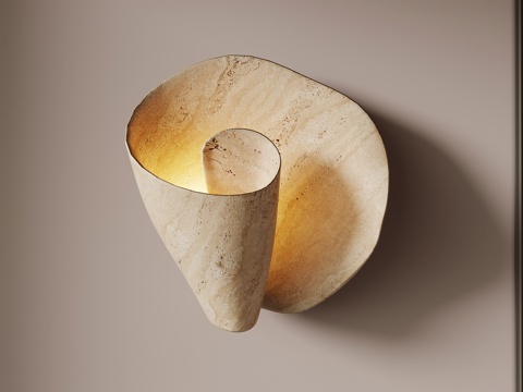 侘寂中古风壁灯su模型