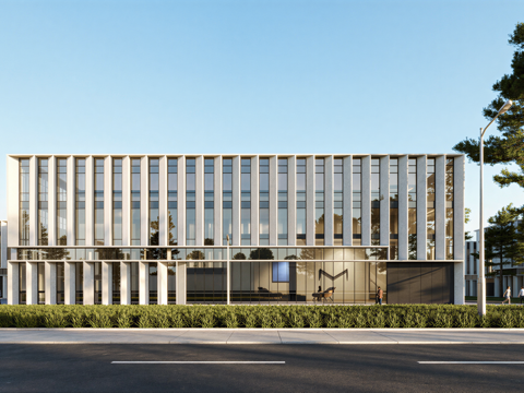 多层厂房 现代产业园 多层办公 厂房 产业园 办公楼su模型