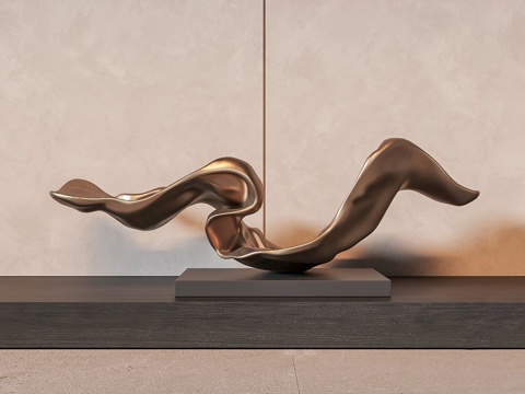 现代抽象雕塑 办公摆件 雕塑雕刻 艺术雕塑su模型