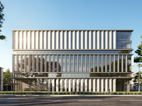 多层厂房 现代产业园 多层办公 厂房 产业园 办公楼su模型