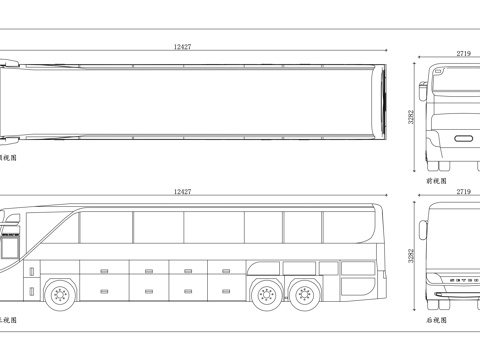 城区接驳车 市内摆渡车 城市接驳巴士 市区摆渡车 城区转运巴cad施工图