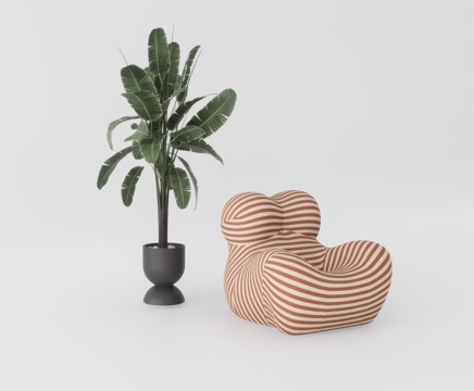 单人沙发su模型