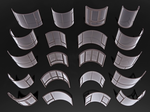 弧形窗户 平开窗户 玻璃窗户 铝合金窗户 落地窗户su模型