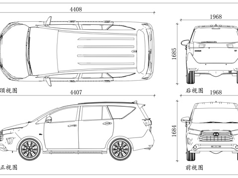 丰田 Innova Crysta 丰田伊诺水晶 丰田水晶cad施工图