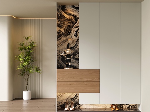 入户玄关鞋柜 意式隔断柜 玄关柜su模型