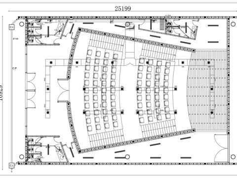 综合厅 多功能厅 活动大厅 会务大厅 多用大厅cad施工图