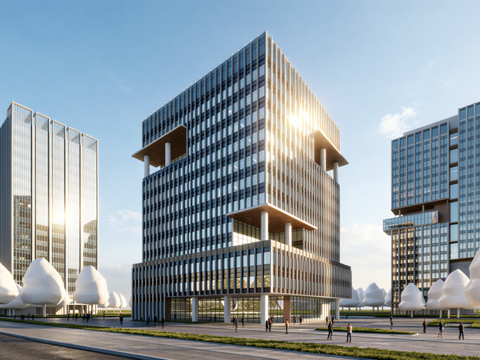 现代酒店 高层酒店 多层酒店 旅馆 酒店建筑su模型