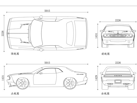 道奇轿车 道奇座驾 道奇车辆 道奇爱车 道奇车型cad施工图