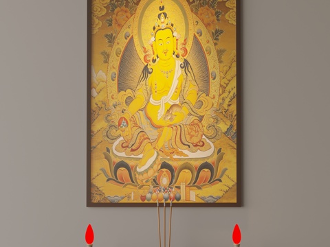 藏式唐卡黄财神su模型