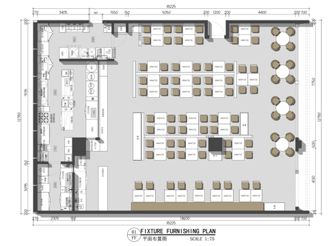 兰州拉面西北拉面馆饺子馆拌饭快餐店中式快餐店平面布置图cad施工图