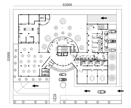 圆形酒店大堂 环型大堂 环形前厅 圆形前厅 环状酒店大堂cad施工图